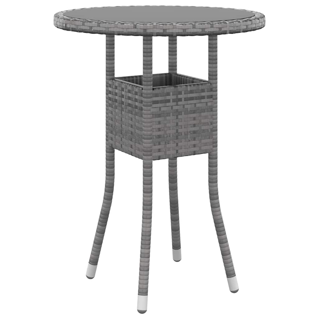 Vidaxl 3-delige tuinset poly rattan grijs