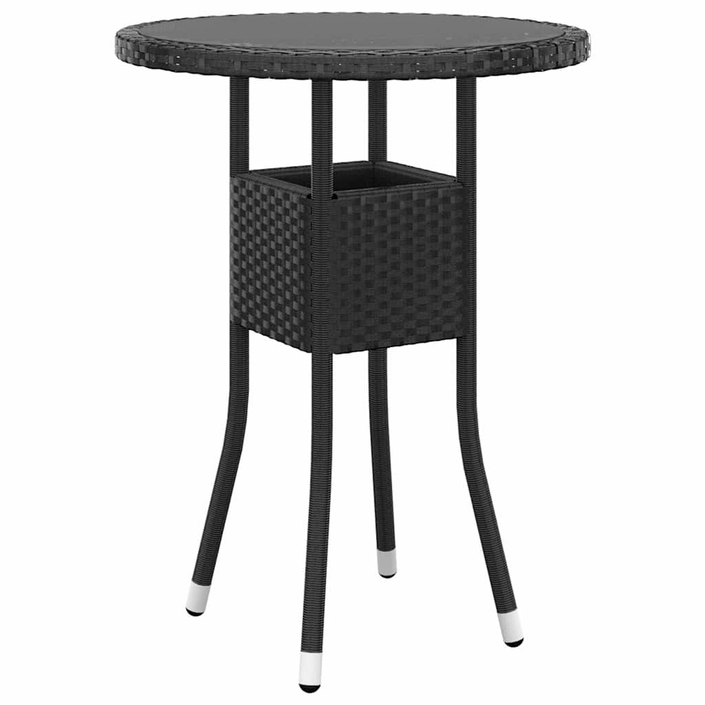 Vidaxl 3-delige tuinset poly rattan zwart