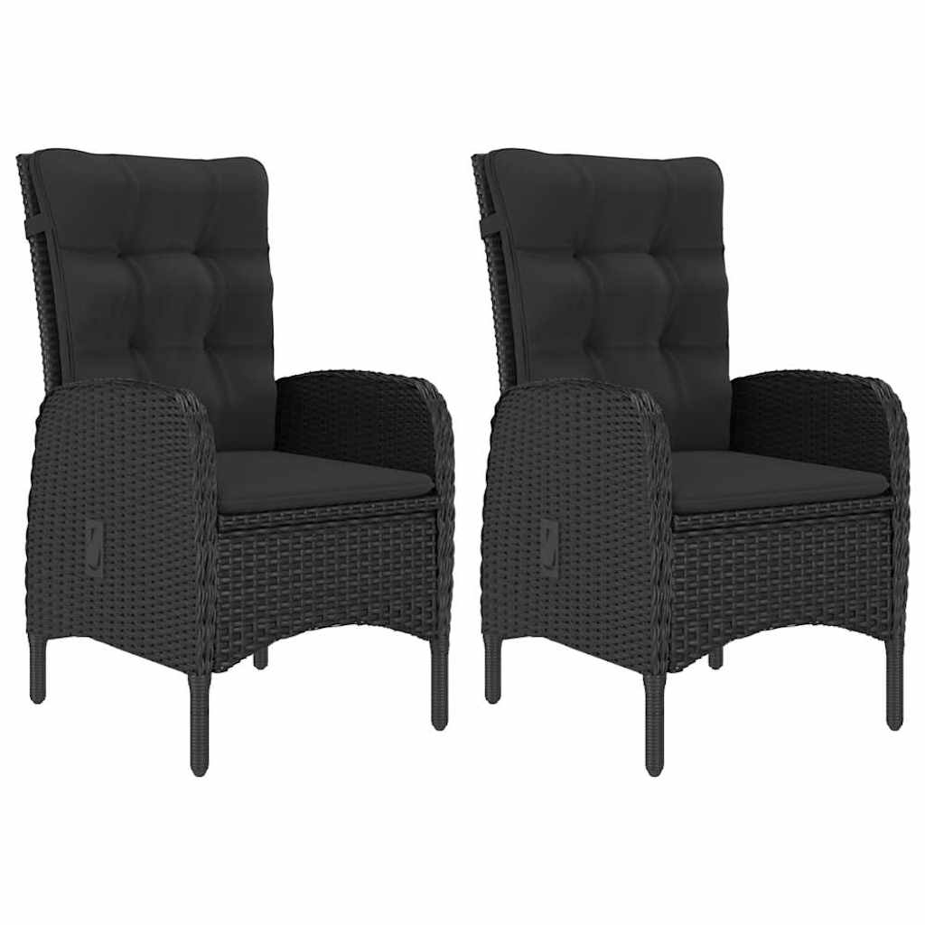 Vidaxl 3-delige bistroset poly rattan en acaciahout zwart