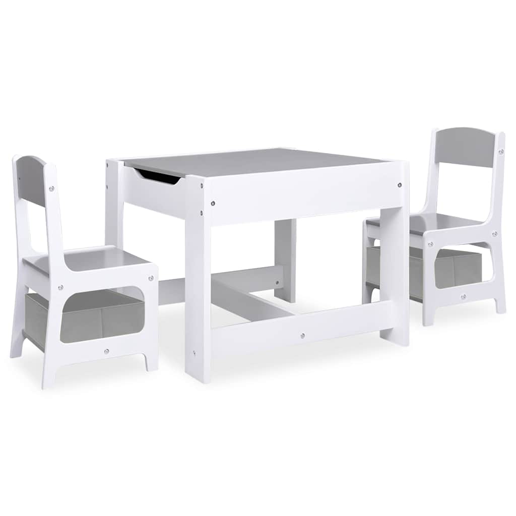 Vidaxl kindertafel met 2 stoelen mdf wit