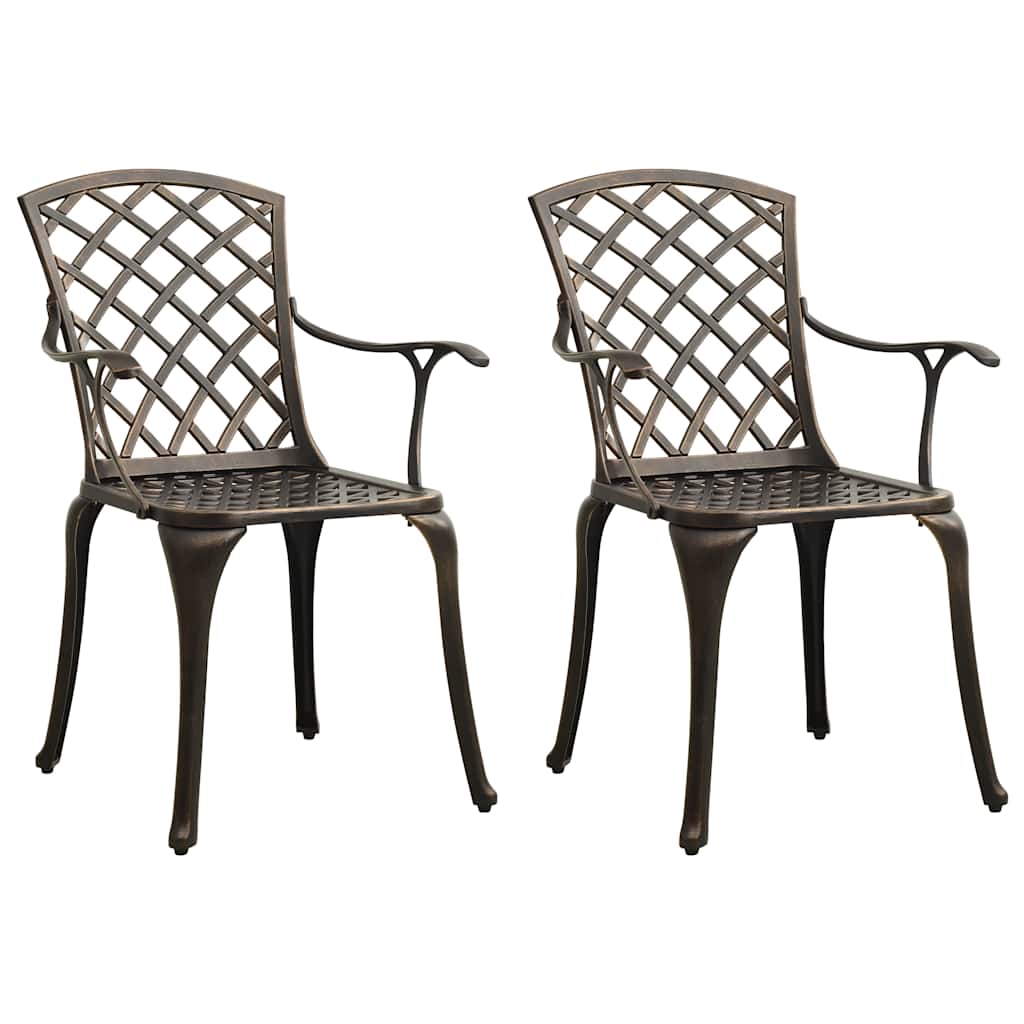 Vidaxl tuinstoelen 2 st gietaluminium bronskleurig