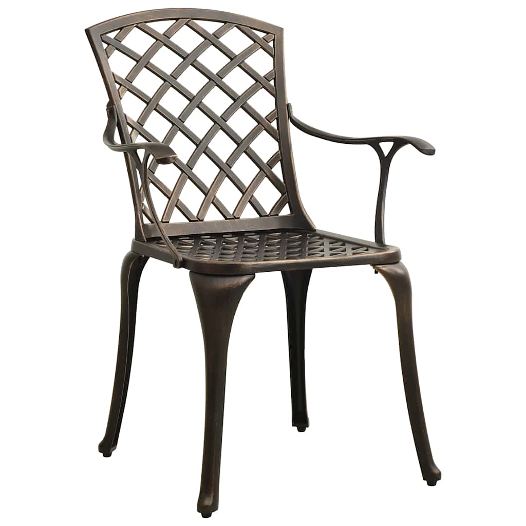 Vidaxl tuinstoelen 2 st gietaluminium bronskleurig