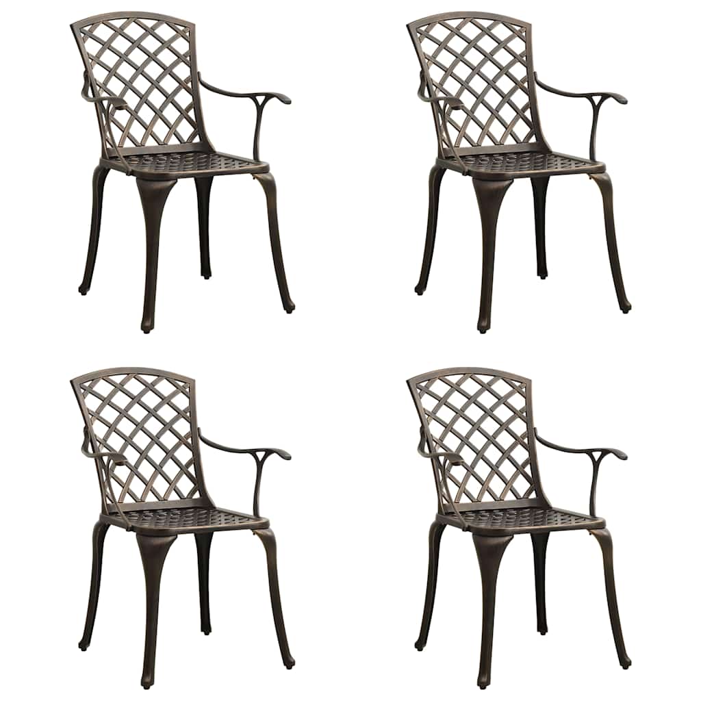 Vidaxl tuinstoelen 4 st gietaluminium bronskleurig