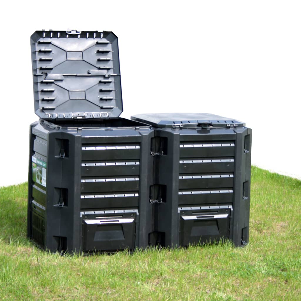 Vidaxl -Kompostbehälter 380 l Schwarz