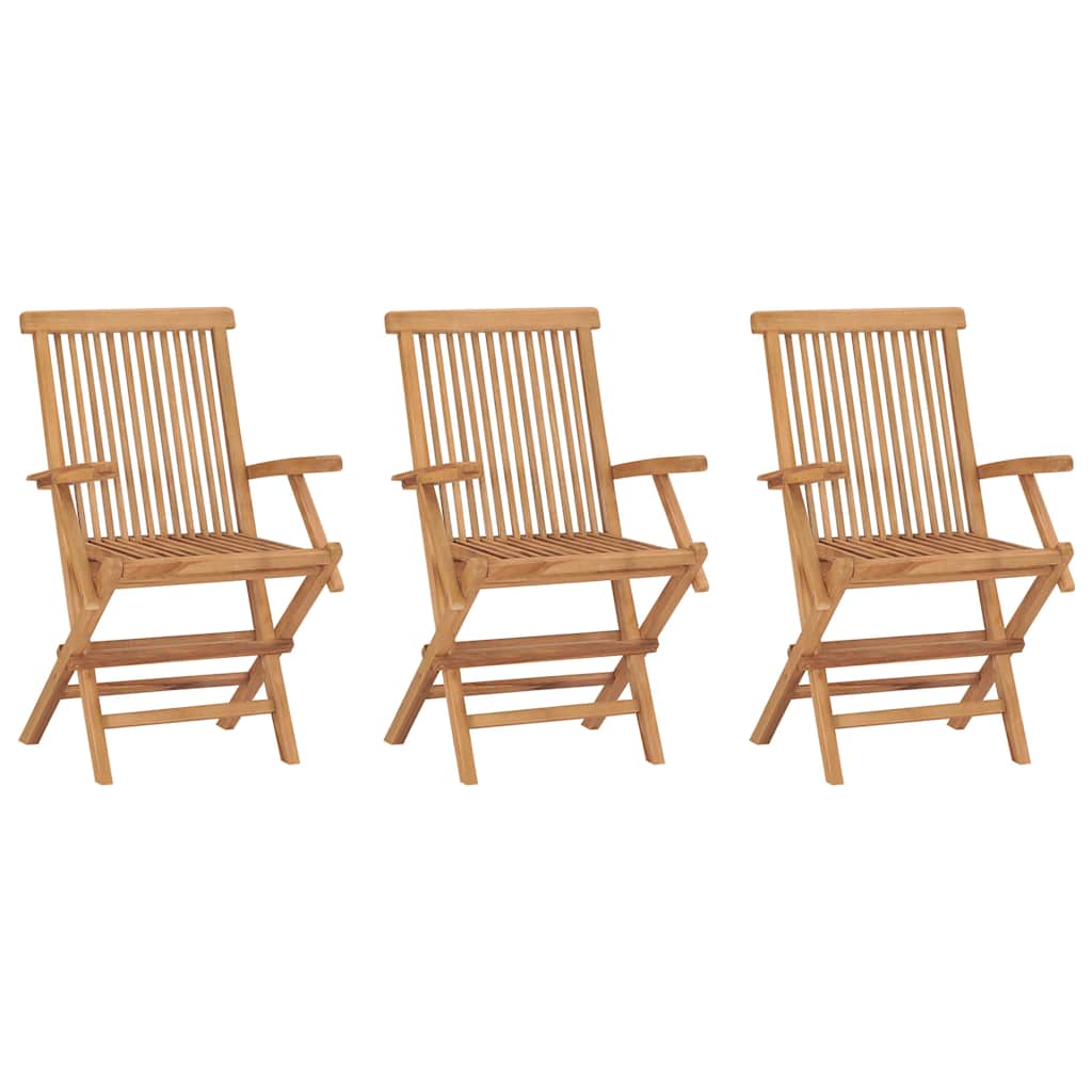 Vidaxl tuinstoelen 3 st inklapbaar massief teakhout