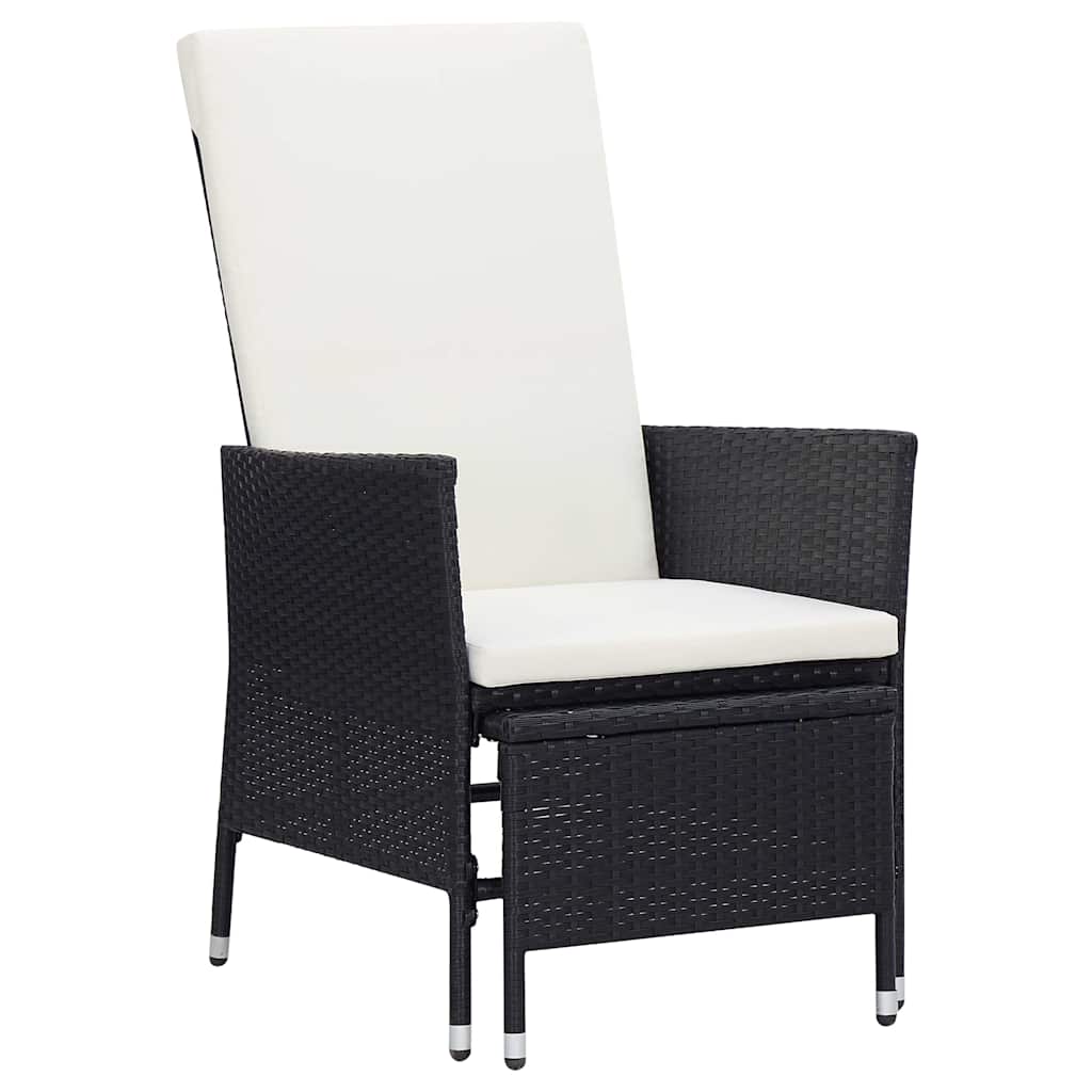 Vidaxl 3-delige loungeset met kussens poly rattan zwart