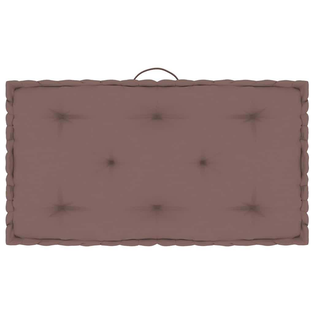 Vidaxl palletvloerkussen 73x40x7 cm katoen taupe