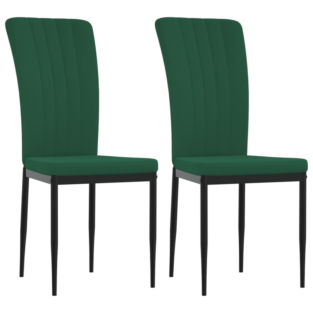 Vidaxl eetkamerstoelen 2 st fluweel donkergroen