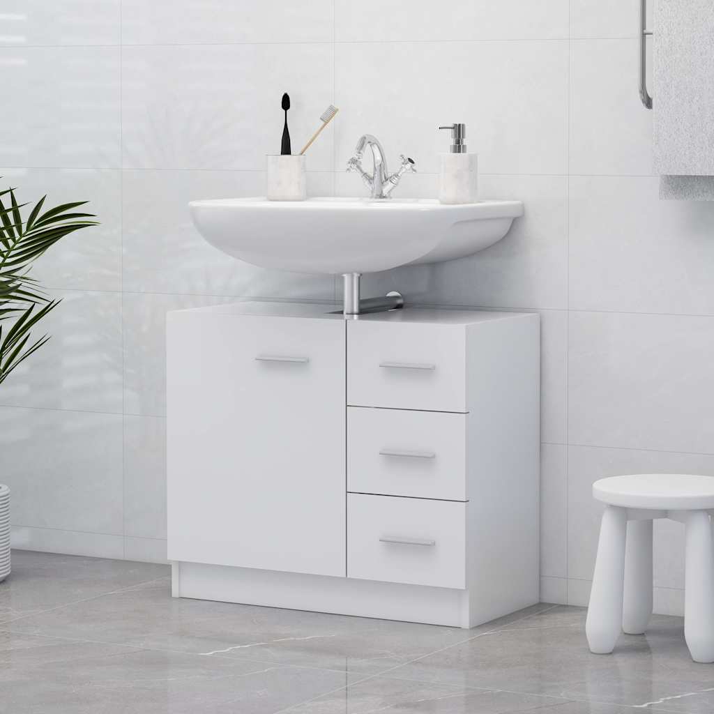 Vidaxl wastafelkast 63x30x54 cm bewerkt hout wit