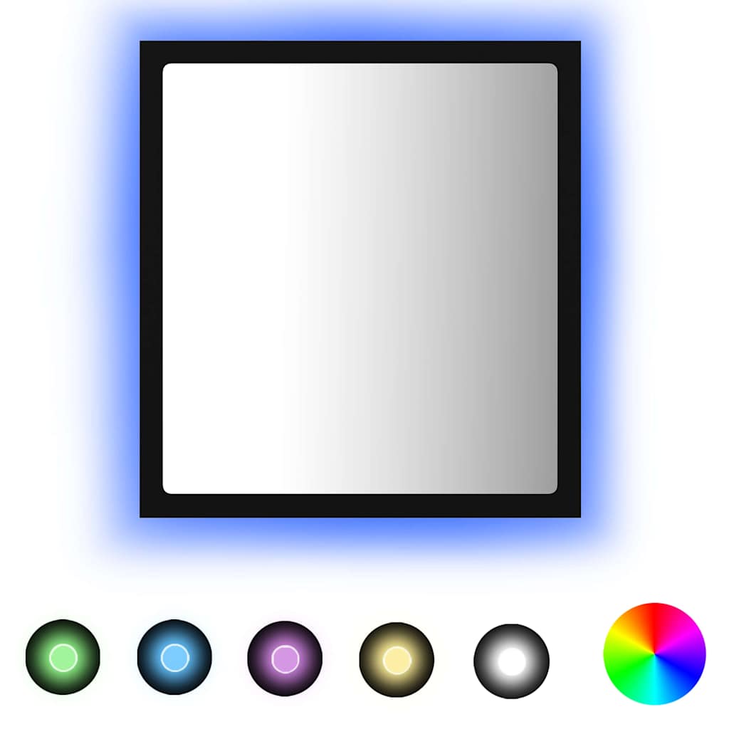 Vidaxl badkamerspiegel led 40x8,5x37 cm acryl zwart