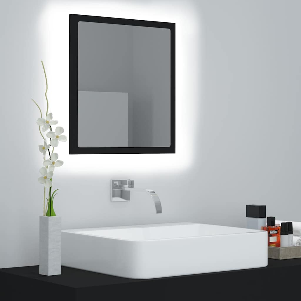 Vidaxl badkamerspiegel led 40x8,5x37 cm acryl zwart