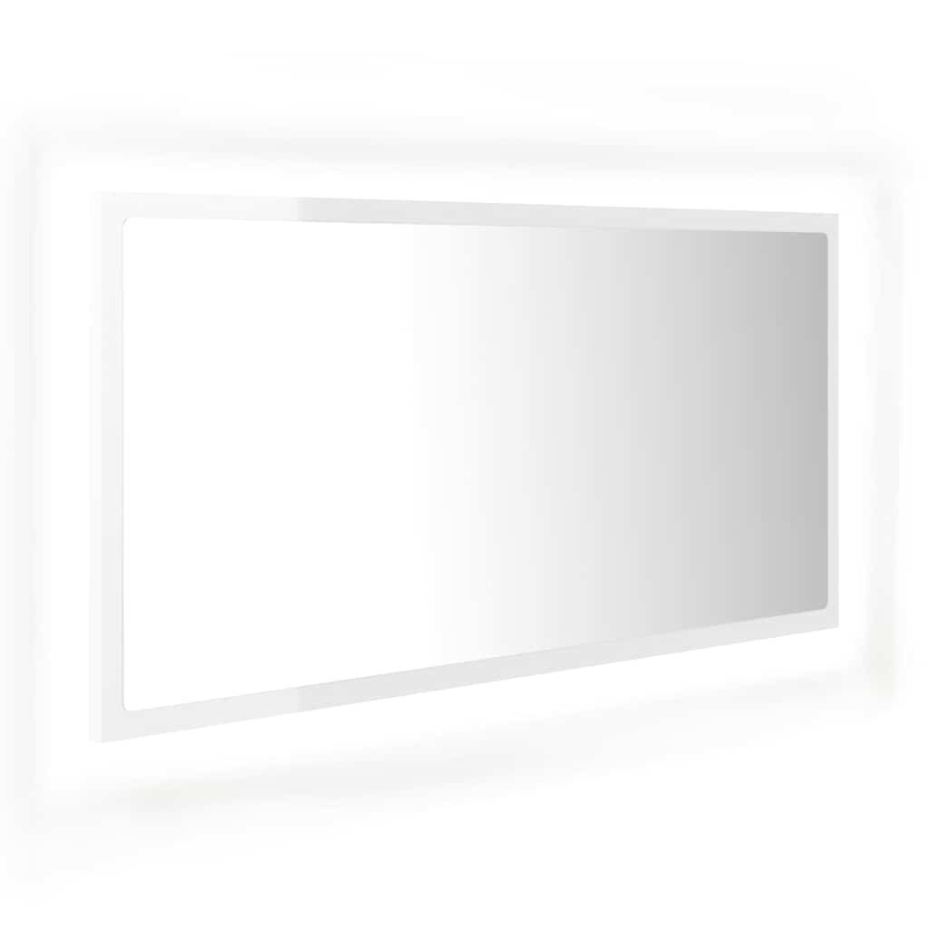Vidaxl badkamerspiegel led 90x8,5x37 cm acryl hoogglans wit