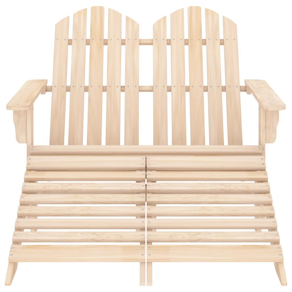Vidaxl tuinstoel 2-zits adirondack met voetenbank vurenhout