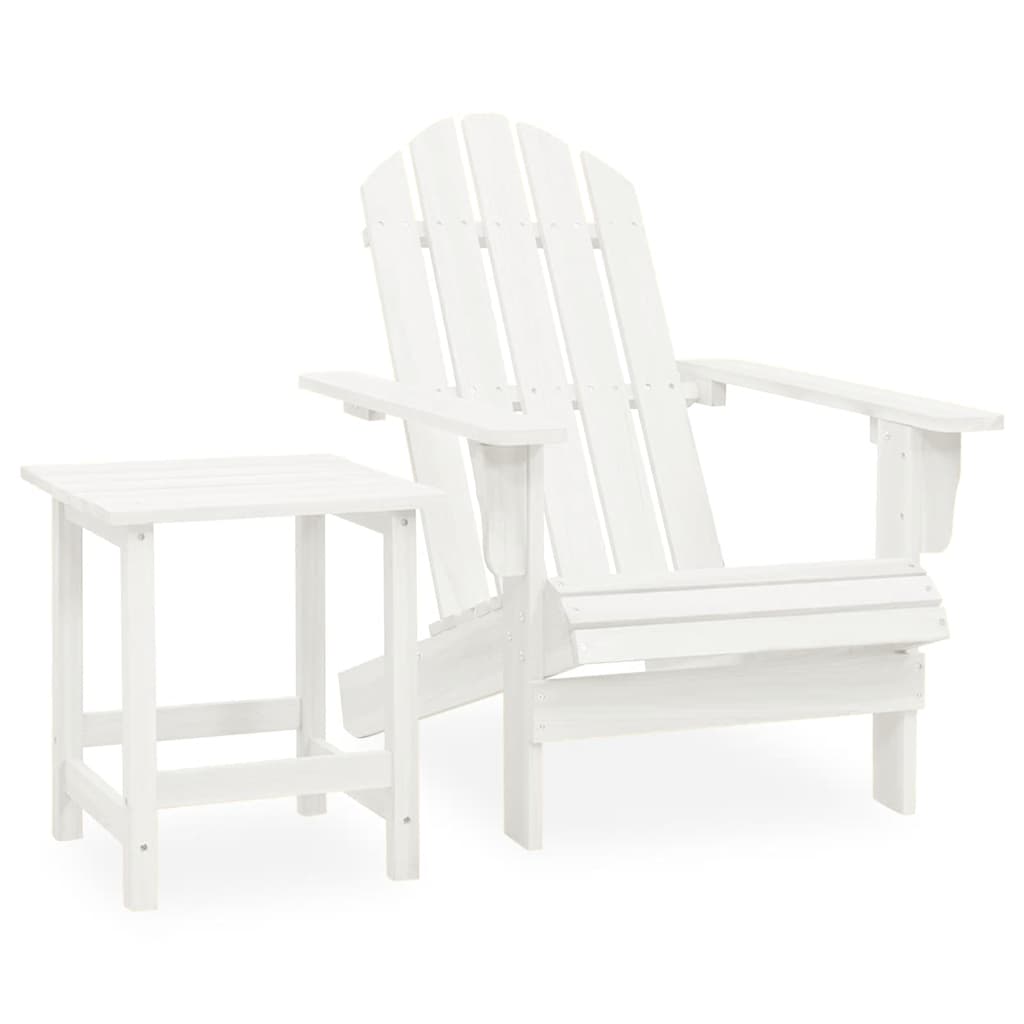 Vidaxl tuinstoel adirondack met tafel massief vurenhout wit