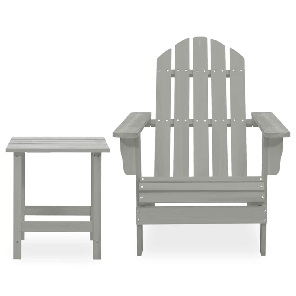 Vidaxl tuinstoel adirondack met tafel massief vurenhout grijs