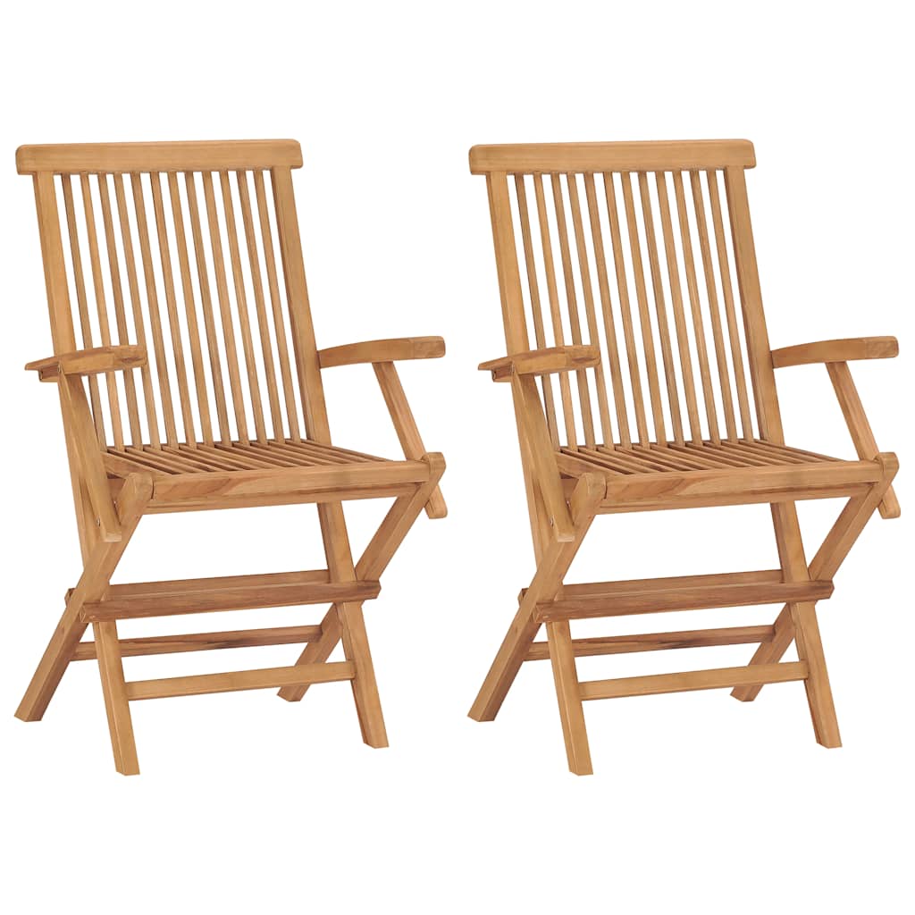 Vidaxl tuinstoelen 2 st met antracietkleurige kussens massief teakhout