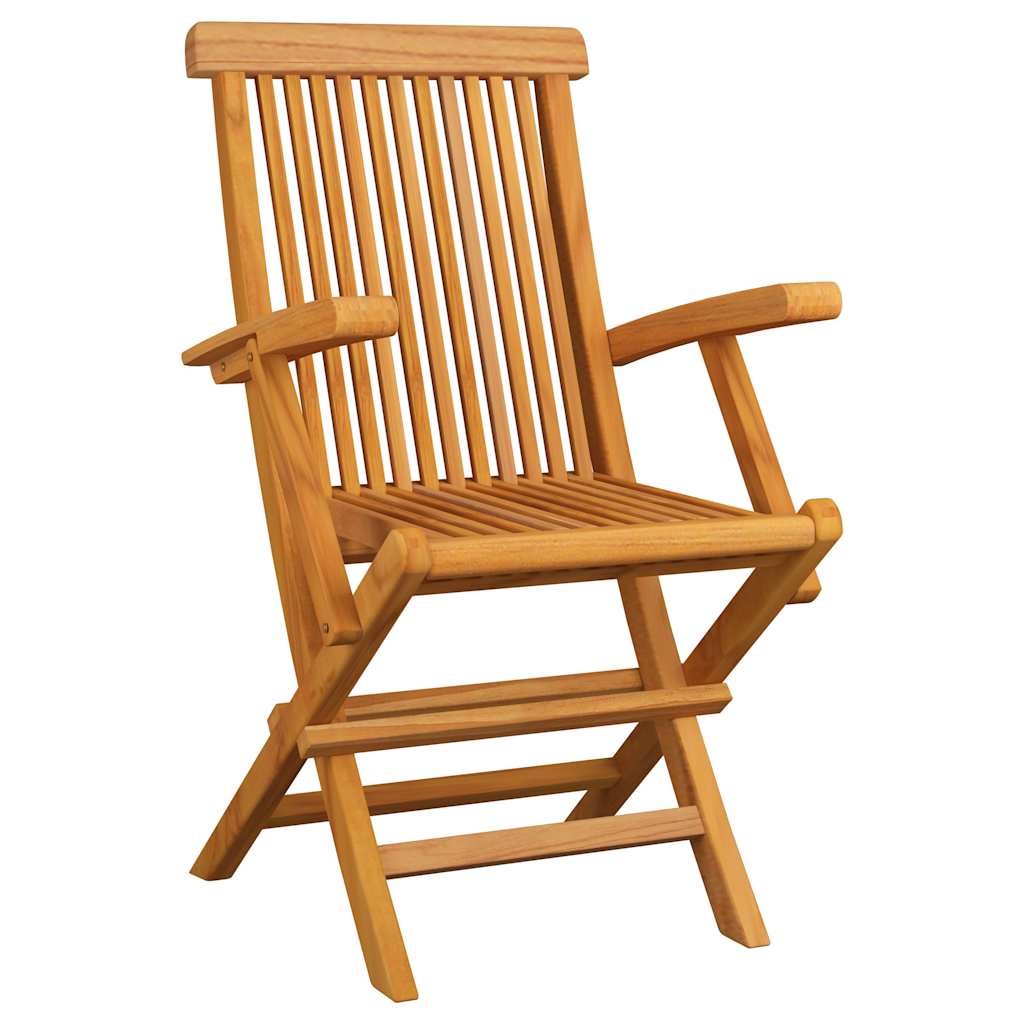 Vidaxl tuinstoelen 3 st met zwarte kussens massief teakhout