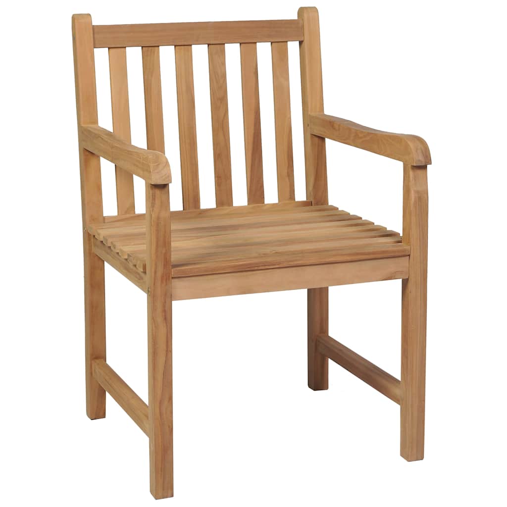 Vidaxl tuinstoelen 2 st met grijs geruite kussens massief teakhout