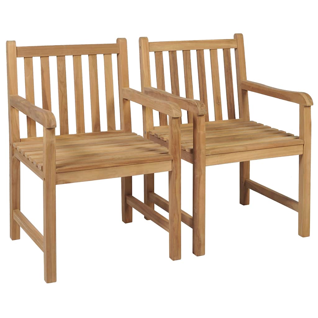 Vidaxl tuinstoelen 2 st met antracietkleurige kussens massief teakhout