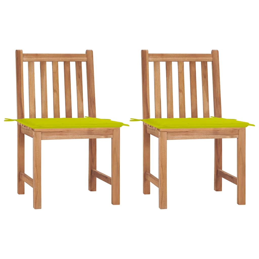 Vidaxl tuinstoelen 2 st met kussens massief teakhout