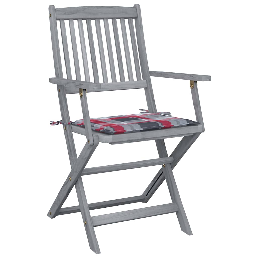 Vidaxl tuinstoelen 2 st inklapbaar met kussens massief acaciahout
