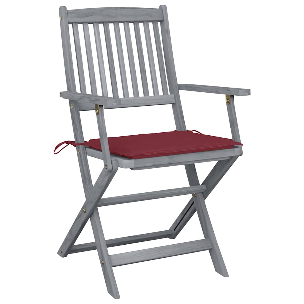 Vidaxl tuinstoelen 4 st inklapbaar met kussens massief acaciahout
