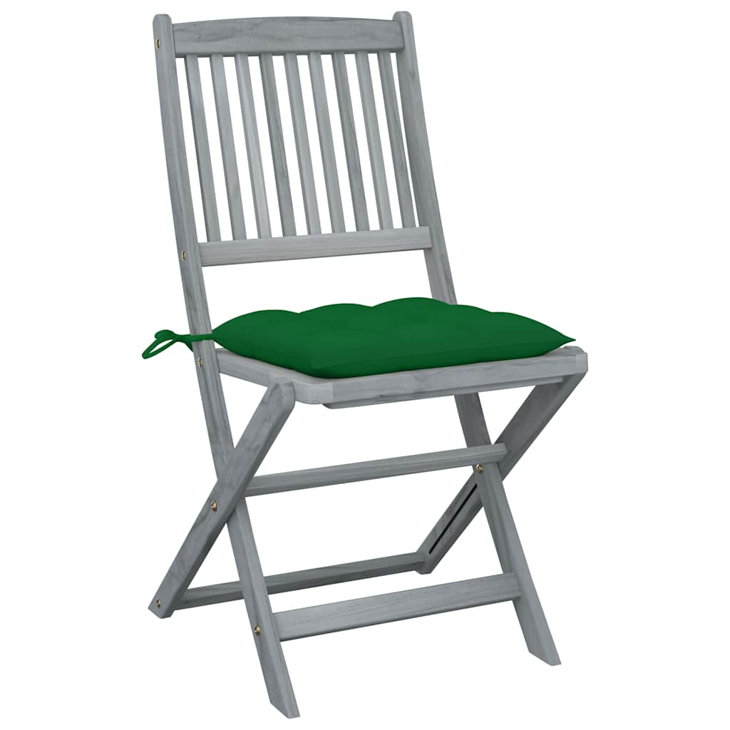 Vidaxl tuinstoelen 2 st inklapbaar met kussens massief acaciahout
