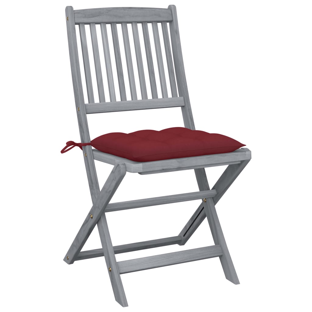 Vidaxl tuinstoelen 2 st inklapbaar met kussens massief acaciahout