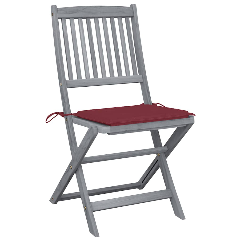 Vidaxl tuinstoelen 4 st inklapbaar met kussens massief acaciahout