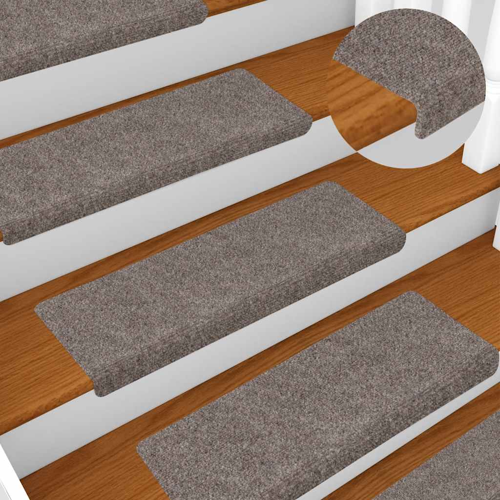 Vidaxl Treppenmatten Selbstadhäsiv 15 Teile 65x21x4 cm beige rechteckige Kante