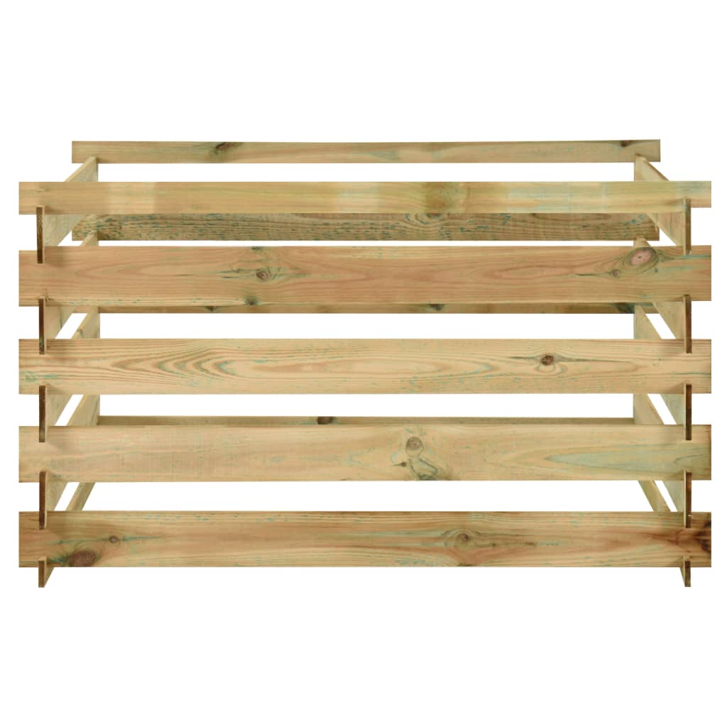 VIDAXL Gartenkompost -Mülleimer Gelat 120x120x70 cm imprägniertes Kiefernholz