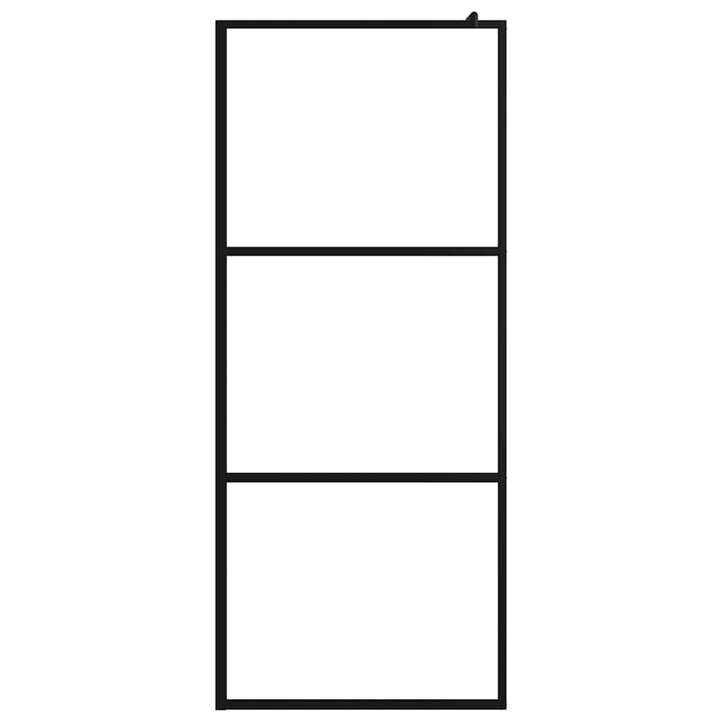 Vidaxl begehete Duschwand transparent 90x195 cm ESG Glas schwarz
