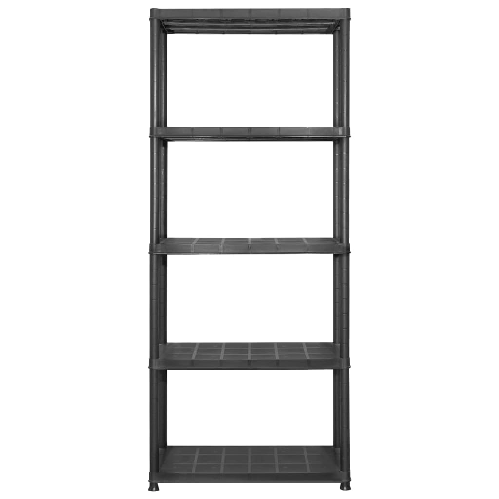 VIDAXL-LAGER RAKE 5-layer 142x38x170 cm Kunststoff schwarz