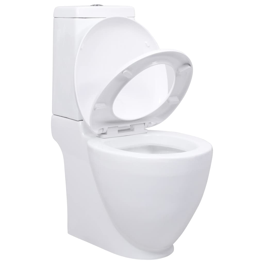 Vidaxl Toilettenrunde Abfluss unter Keramikweiß