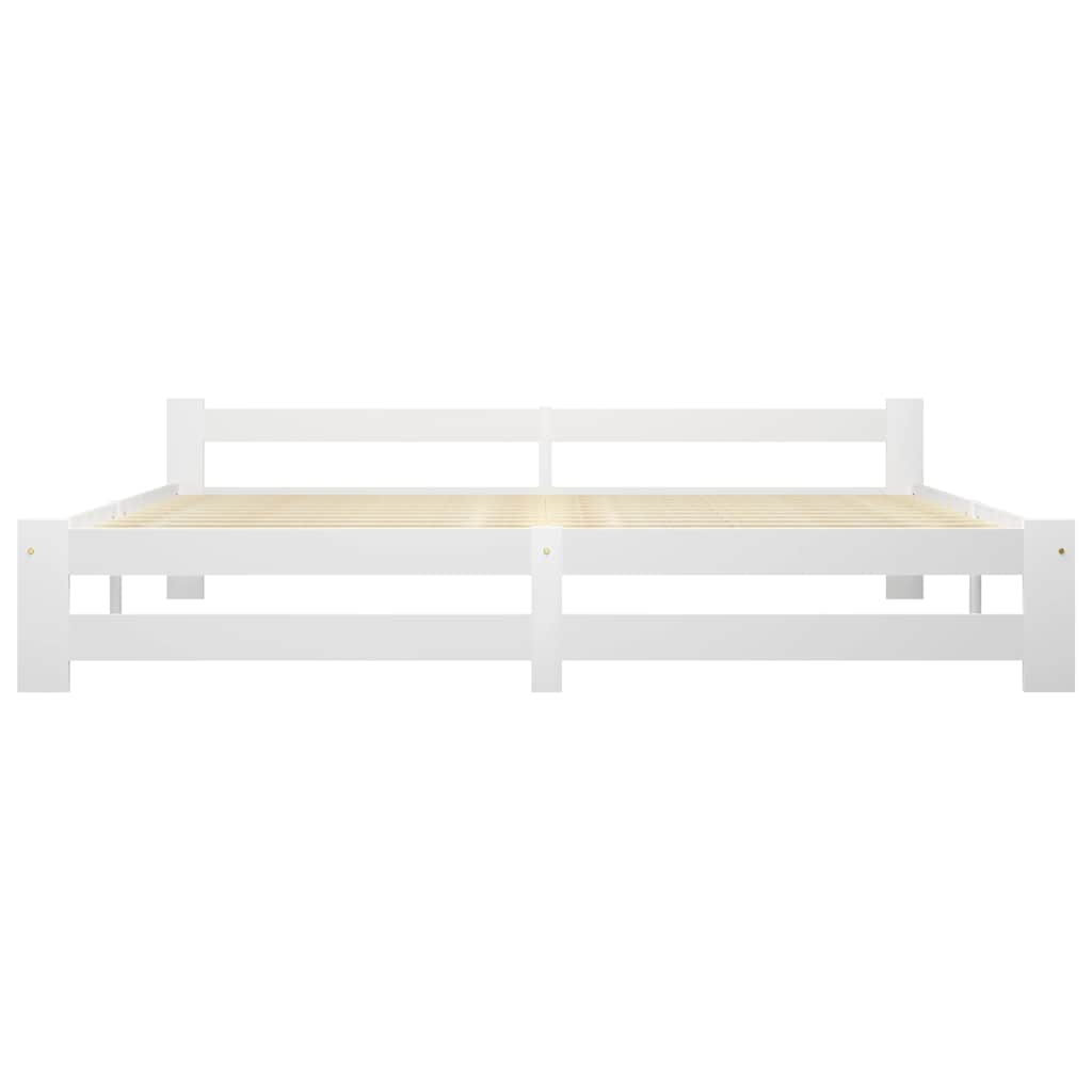 Vidaxl bedframe massief grenenhout wit 200x200 cm