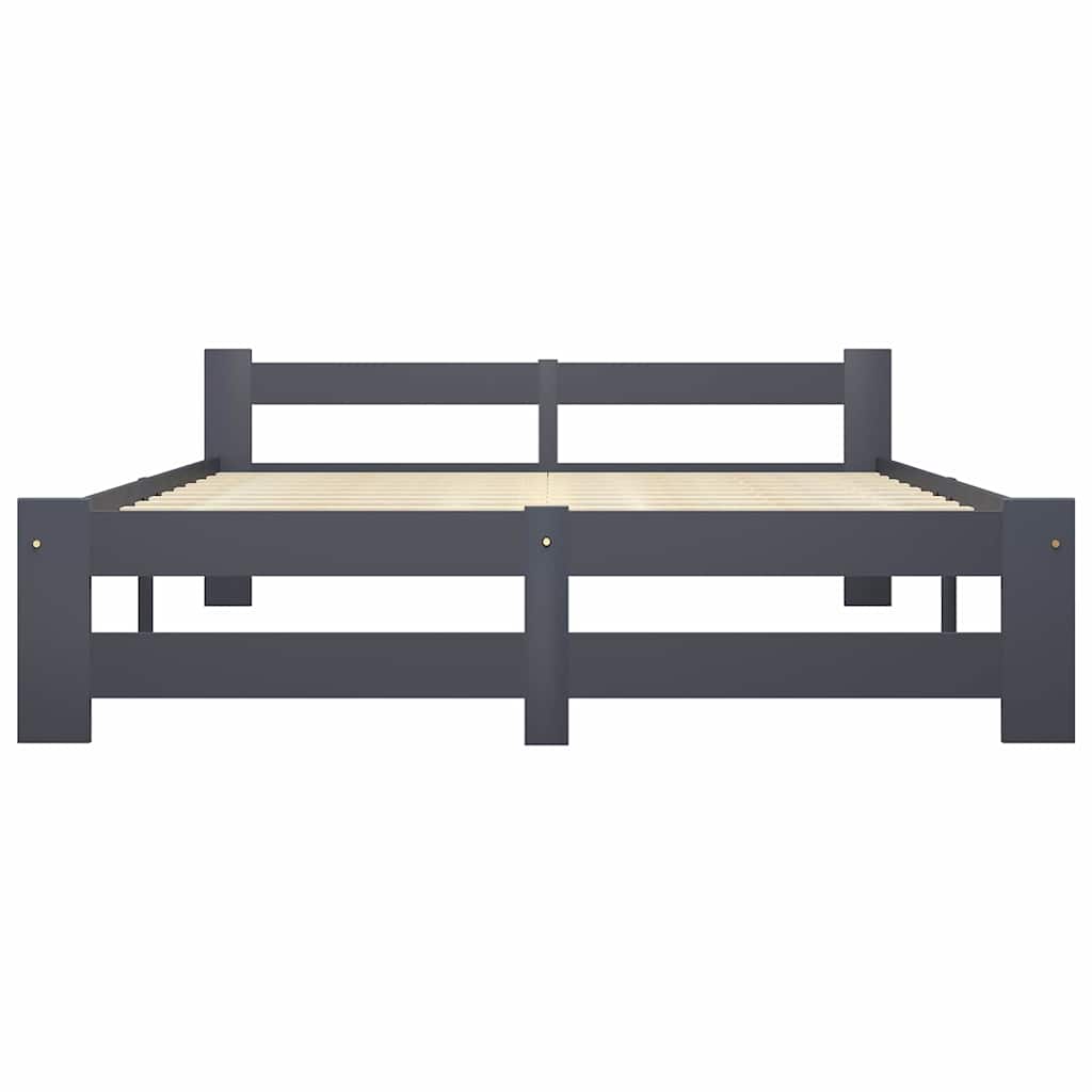 Vidaxl bedframe massief grenenhout donkergrijs 160x200 cm