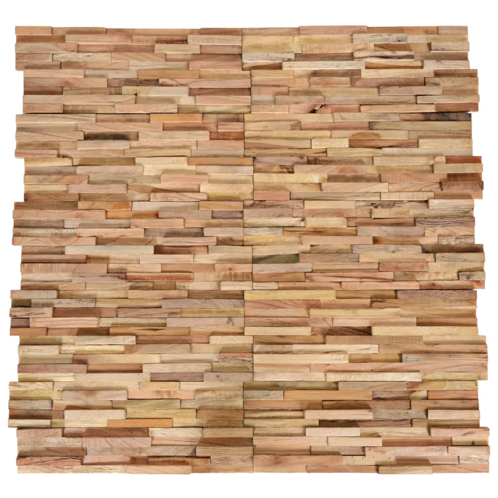 Vidaxxl Wandpaneele 10 Stk. 3D 1,08 m² massives Teakholz