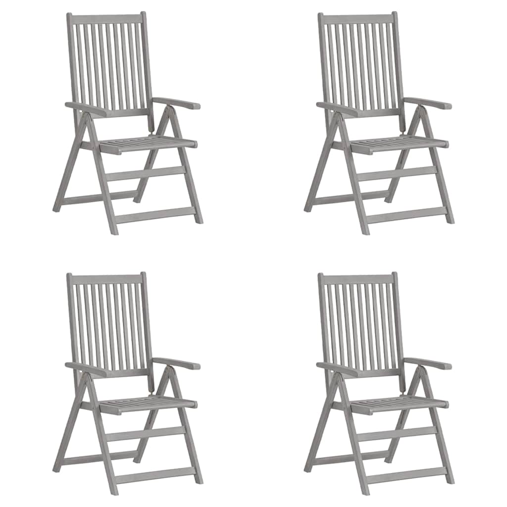 Vidaxl tuinstoelen 4 st verstelbaar massief acaciahout grijs