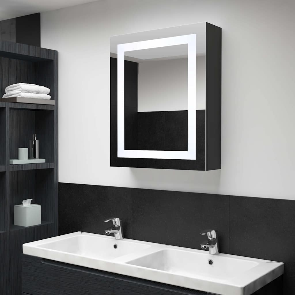 Vidaxl badkamerkast met spiegel en led 50x13x70 cm