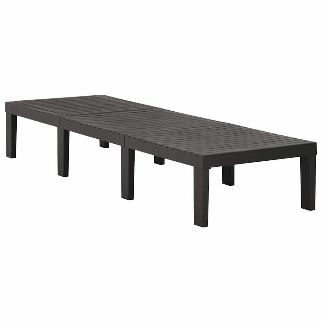 Vidaxl ligbed kunststof antracietkleurig