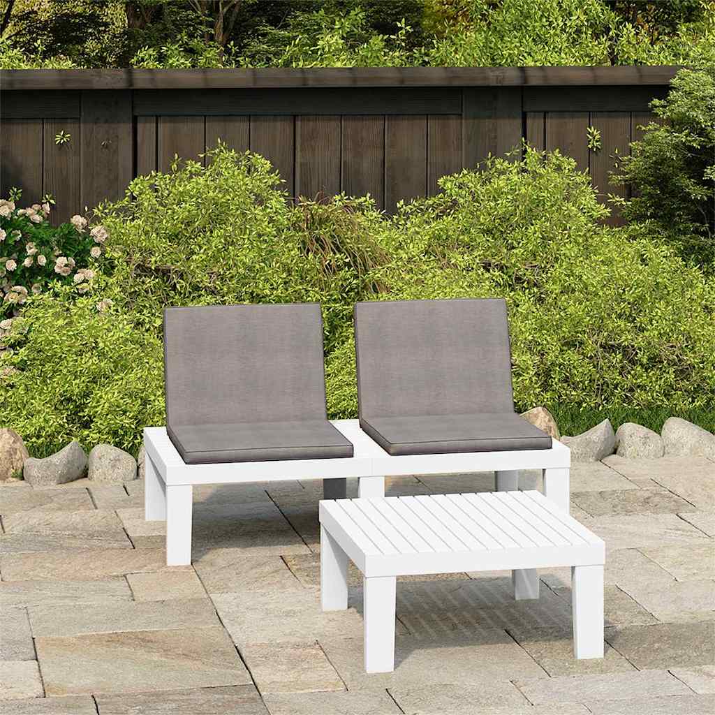 Vidaxl 2-delige loungeset met kussens kunststof wit