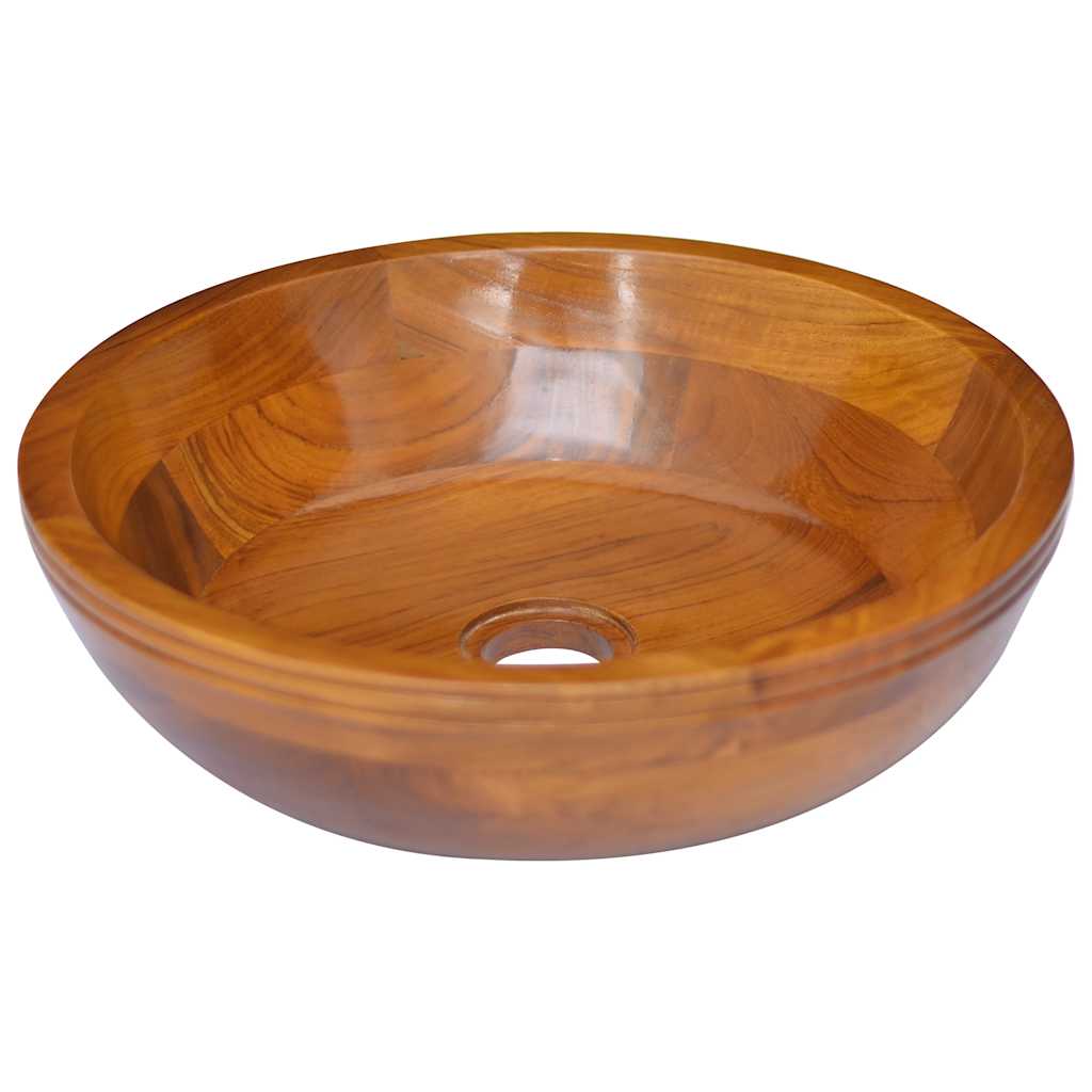 Vidaxx Waschbecken ø40x10 cm massives Teakholz
