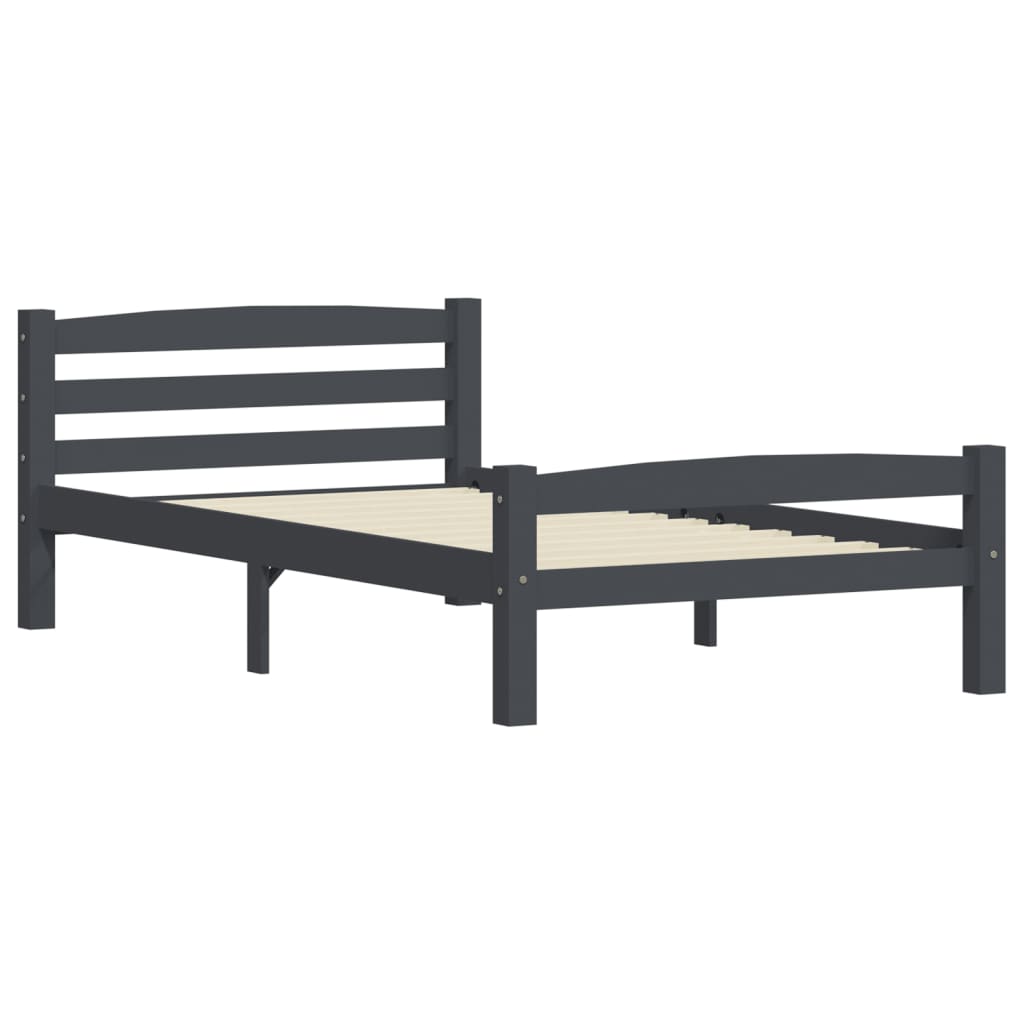 Vidaxl bedframe massief grenenhout donkergrijs 100x200 cm