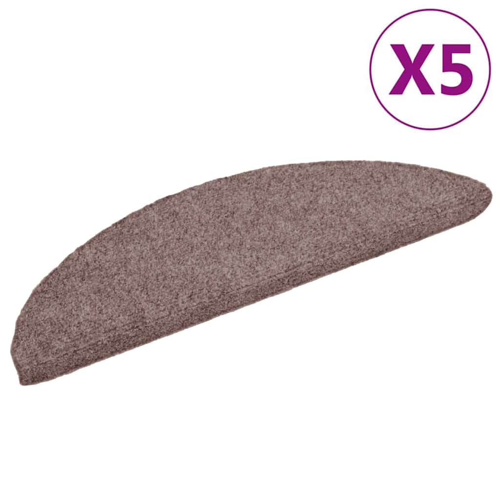 Vidaxl Treppenmatten Selbstadhäsiv 5 Teile 56x17x3 cm hellbraune Hemisphäre