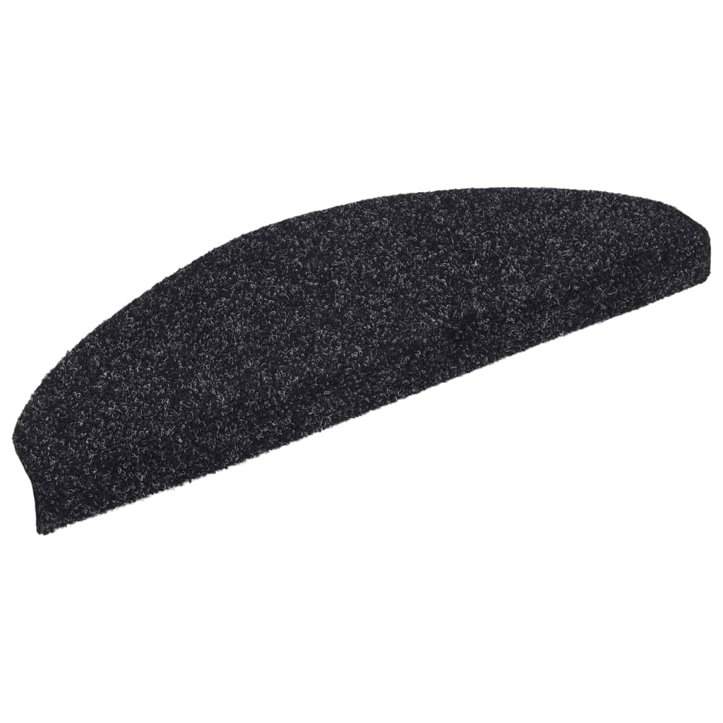 Vidaxl -Treppenmatten selbstadhäsiv 10 Stücke 65x21x4 cm schwarze Halbrunde groß