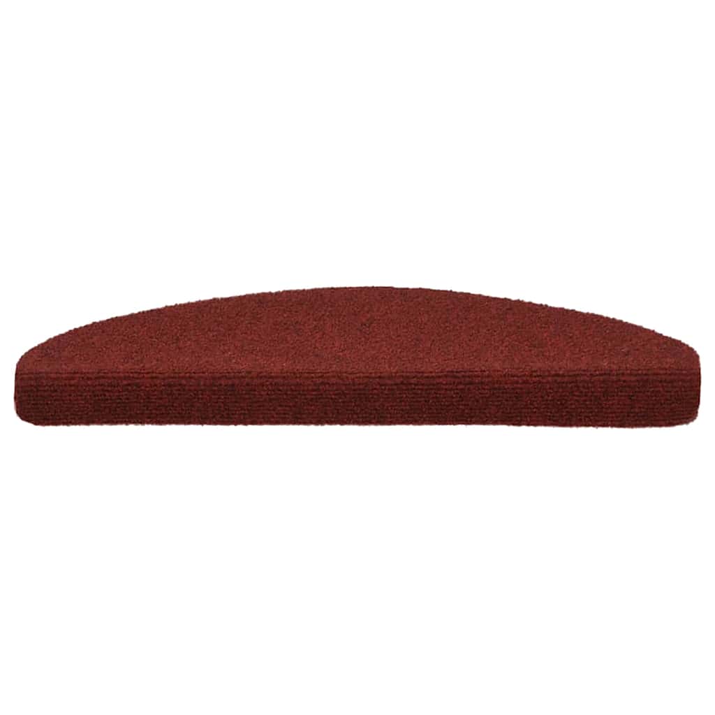 Vidaxl Treppenmatten Selbstadhäsiv 10 PCs 65x21x4 cm Bordeaux Red Semi -Rounds groß
