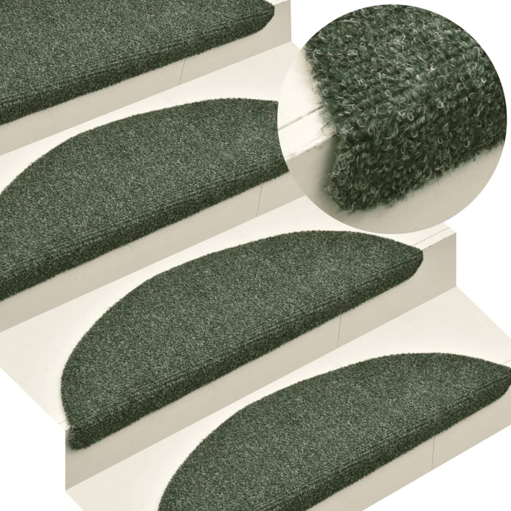 Vidaxx Stufenmatten selbstklebend 10 Stück 65x21x4 cm grün halbrund groß