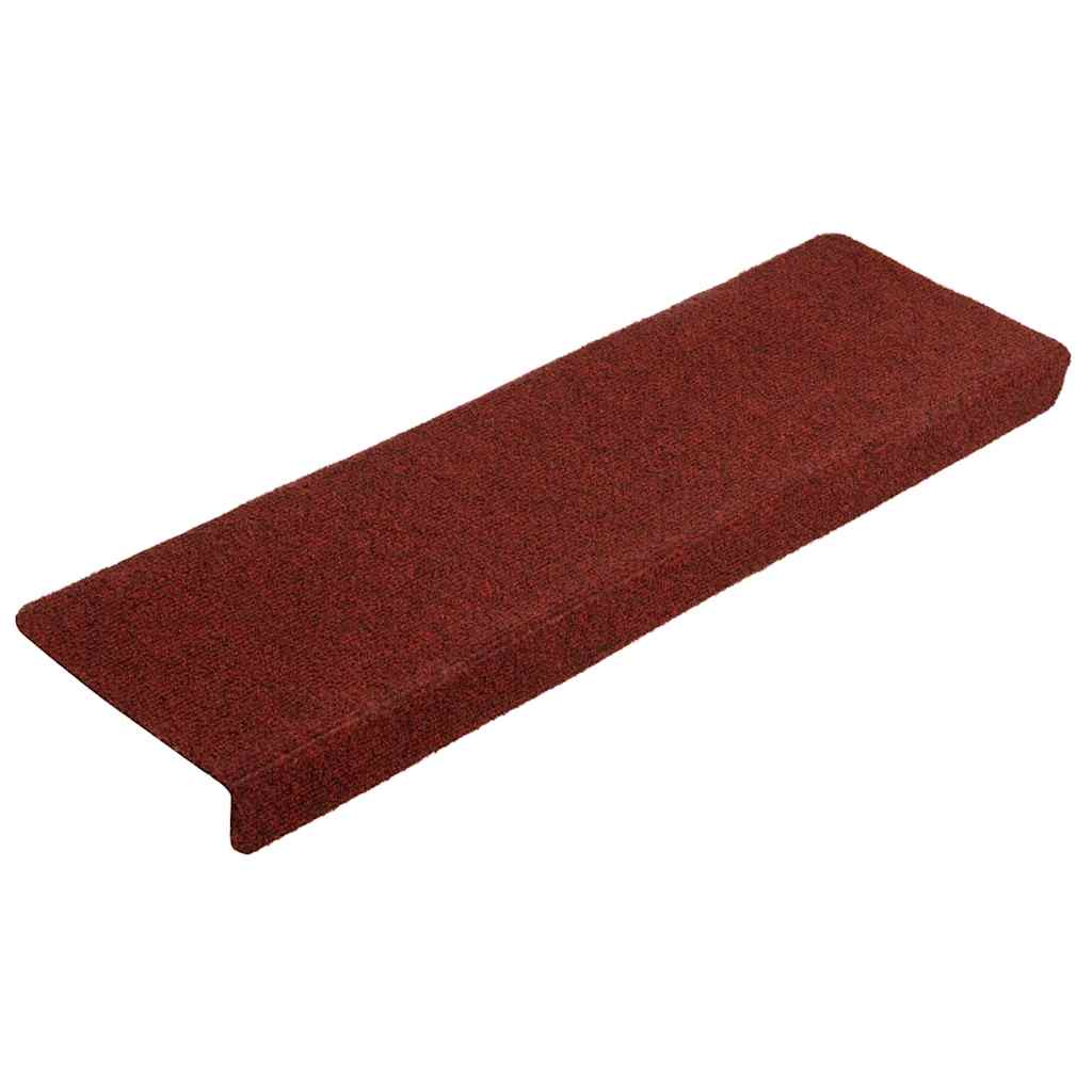 Vidaxl Treppenmatten Selbstadhäsiv 5 Teile 65x21x4 cm Bordeaux rote rechteckige Kante