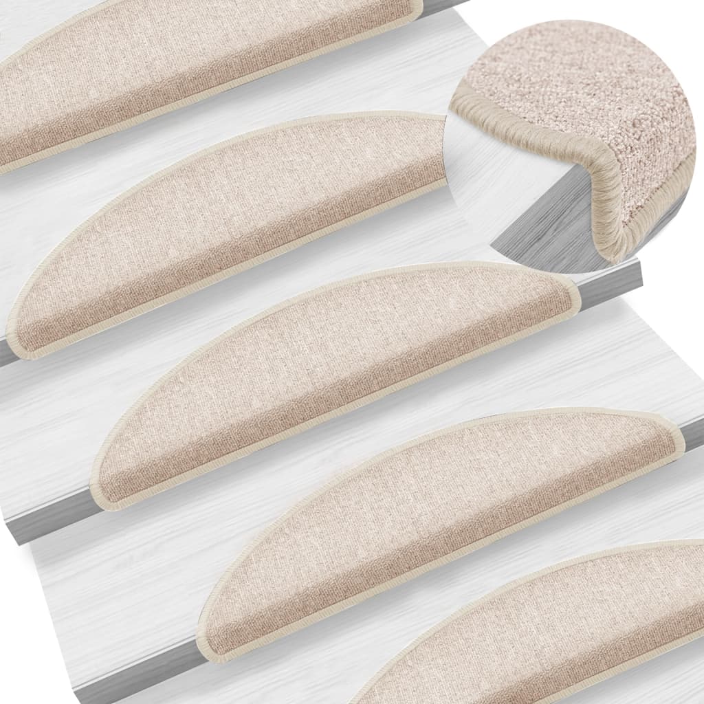 Vidaxl -Treppenmatten 10 ST 56x17x3 cm Taupe Hemisphäre