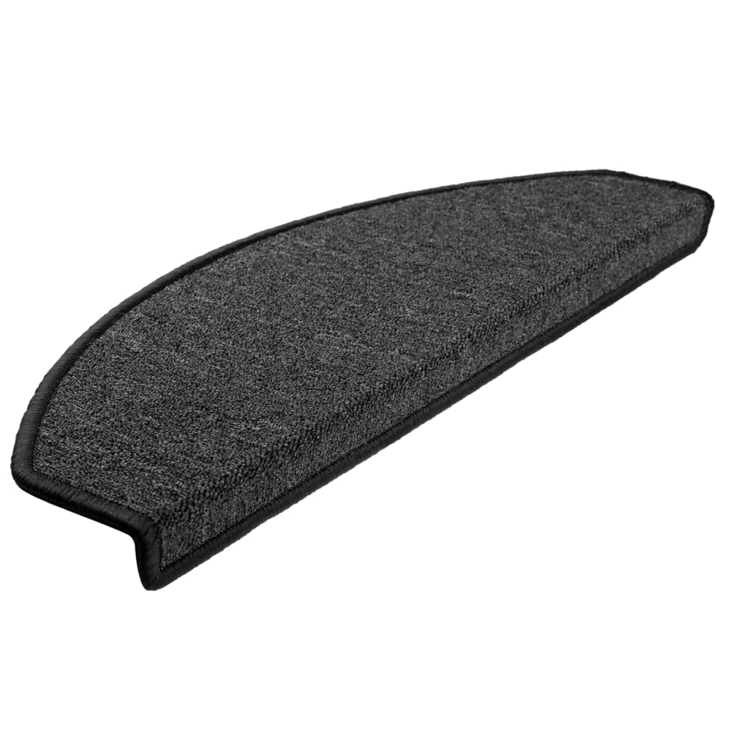 Vidaxl -Treppenmatten 10 ST 65x24x4 cm Anthrazithemisphäre groß
